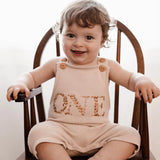 Birthday Romper - Almond