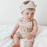 Birthday Romper - Almond
