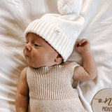 Luna + Luca Pom Beanie - White