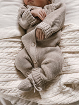 Luna + Luca Cable Knit Baby Blanket - White
