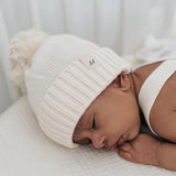 Luna + Luca Pom Beanie - Cream