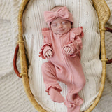 Luna + Luca Ruffle Waffle Set - Dusty Rose