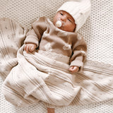 Pointelle Baby Blanket - Beige