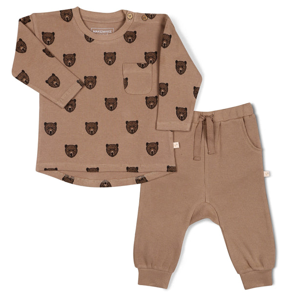 Organic Long Sleeve Tee & Pant Set - Wild Bear