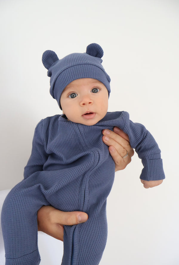 Luna + Luca Bear Waffle Set - Stormy Blue