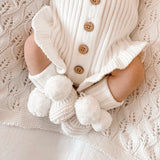 Little B's Pom Booties - Milk