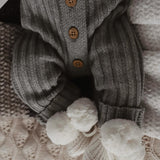 Little B's Chunky Rib Baby Jumpsuit - Heather Gray