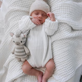 Luna + Luca Cable Knit Pom Beanie - Sand
