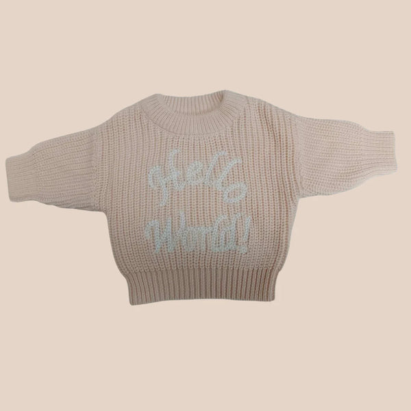 Hello World Sweater - Blush Pink