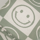 Atlas Grey Smiley Knit Blanket