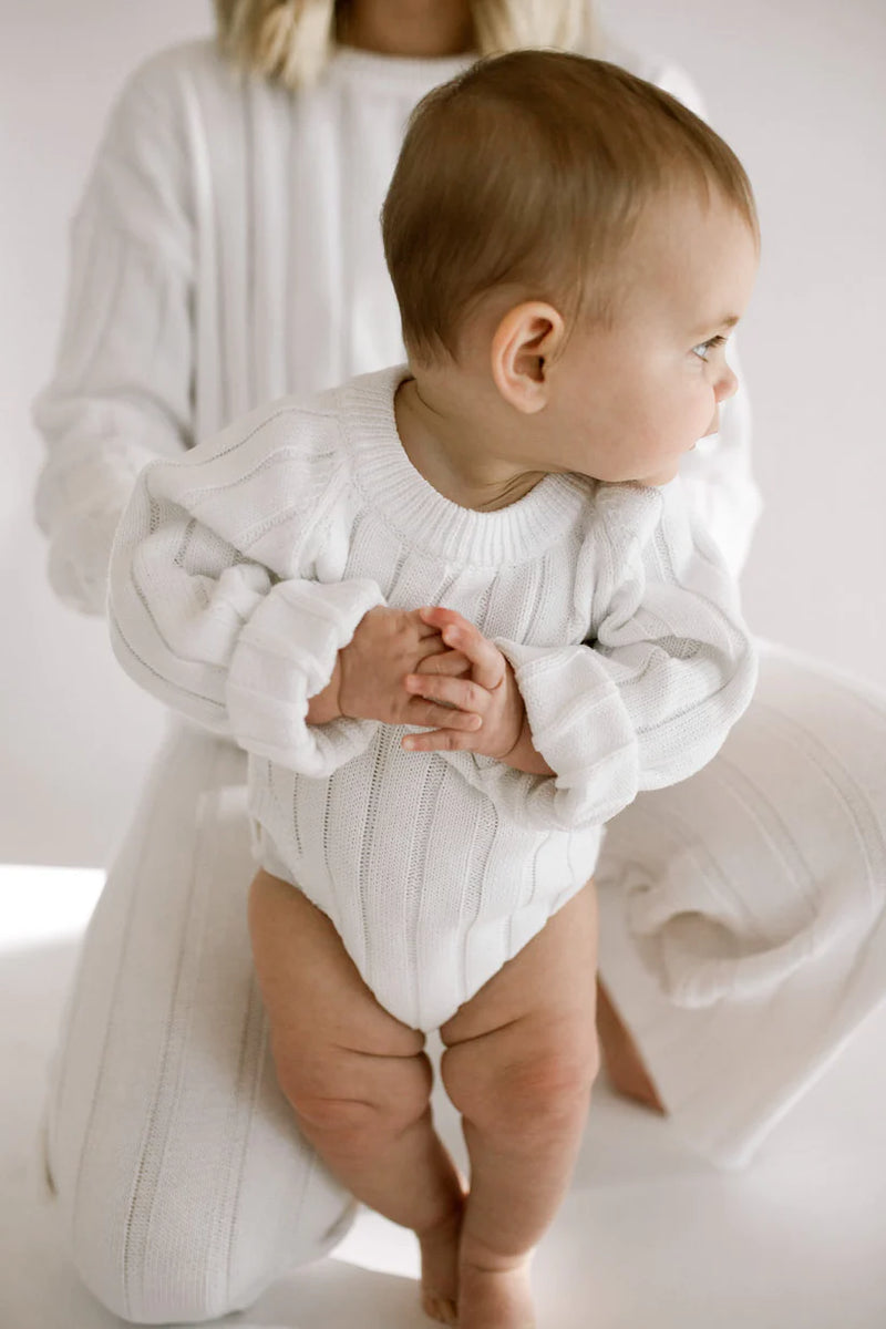 OAT CO ‘Dove‘ Wide Ribbed Knit Onesie