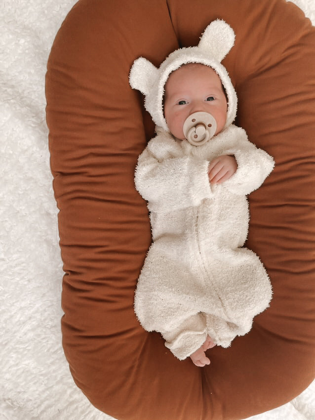 Luna + Luca Baby Bear Jumpsuit - Cozy Teddy