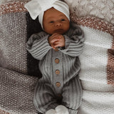 Little B's Chunky Rib Baby Jumpsuit - Heather Gray