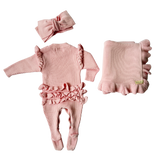 Baby Rib Ruffle Bundle - Powder Pink