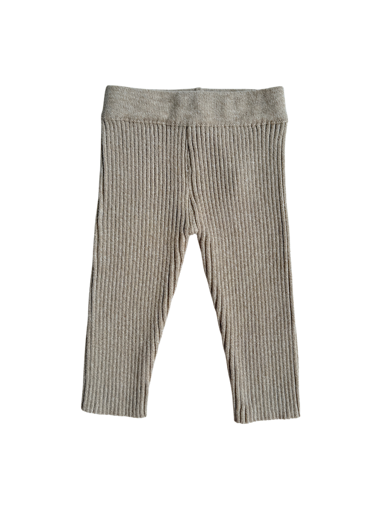 Baby Rib Leggings - Heather Beige