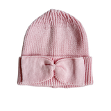 Classic Bow Beanie - Powder Pink