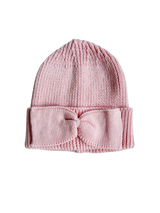 Classic Bow Beanie - Powder Pink