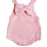 Oversized Bow Romper - Powder Pink