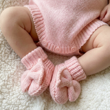 Bow Booties - Powder Pink