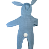Bunny Knit Jumpsuit - Powder Blue