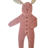 Bunny Knit Jumpsuit - Powder Pink