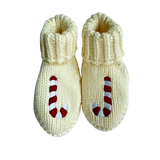 Candy Cane Embroidered Booties