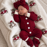 Christmas Bear Organic Cotton Blanket