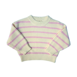 Chunky Knit Striped Sweater - Powder Pink