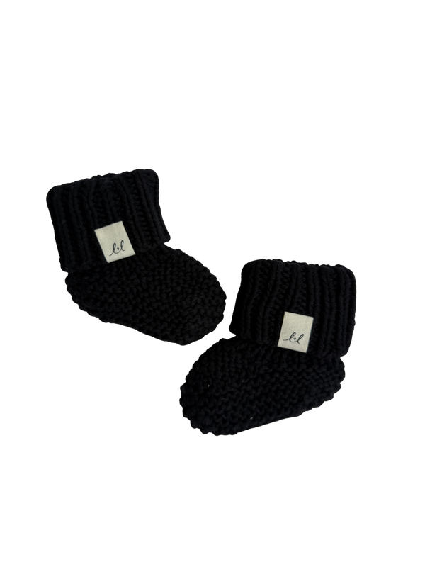 Chunky Knit Booties - Midnight