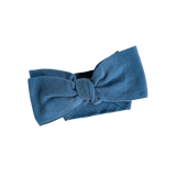 Classic Bow Headband - Denim Blue