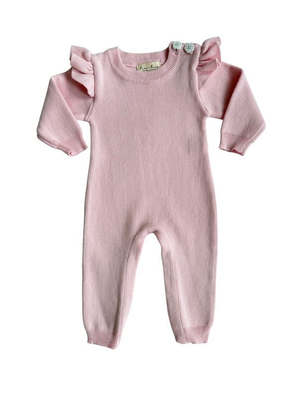 Classic Ruffle Jumpsuit - Powder Pink