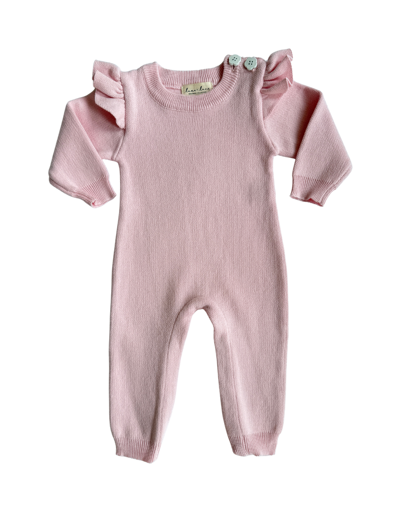 Classic Ruffle Jumpsuit - Powder Pink
