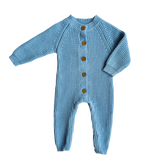 Classic Chunky Knit Jumpsuit - Powder Blue