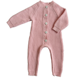 Classic Chunky Knit Jumpsuit - Powder Pink