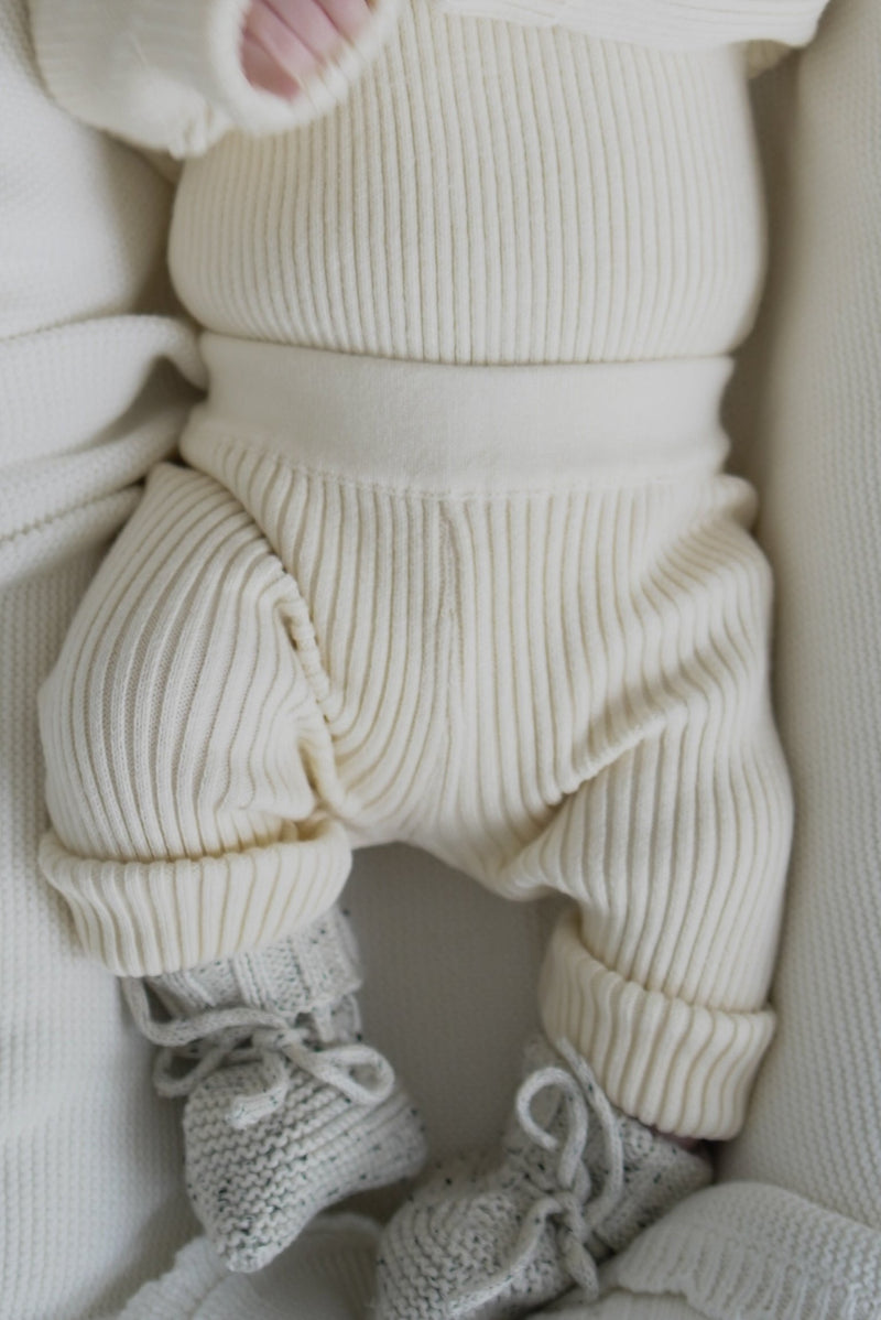 Luna + Luca Baby Rib Leggings - Cream