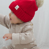 Luna + Luca Pom Beanie - Red