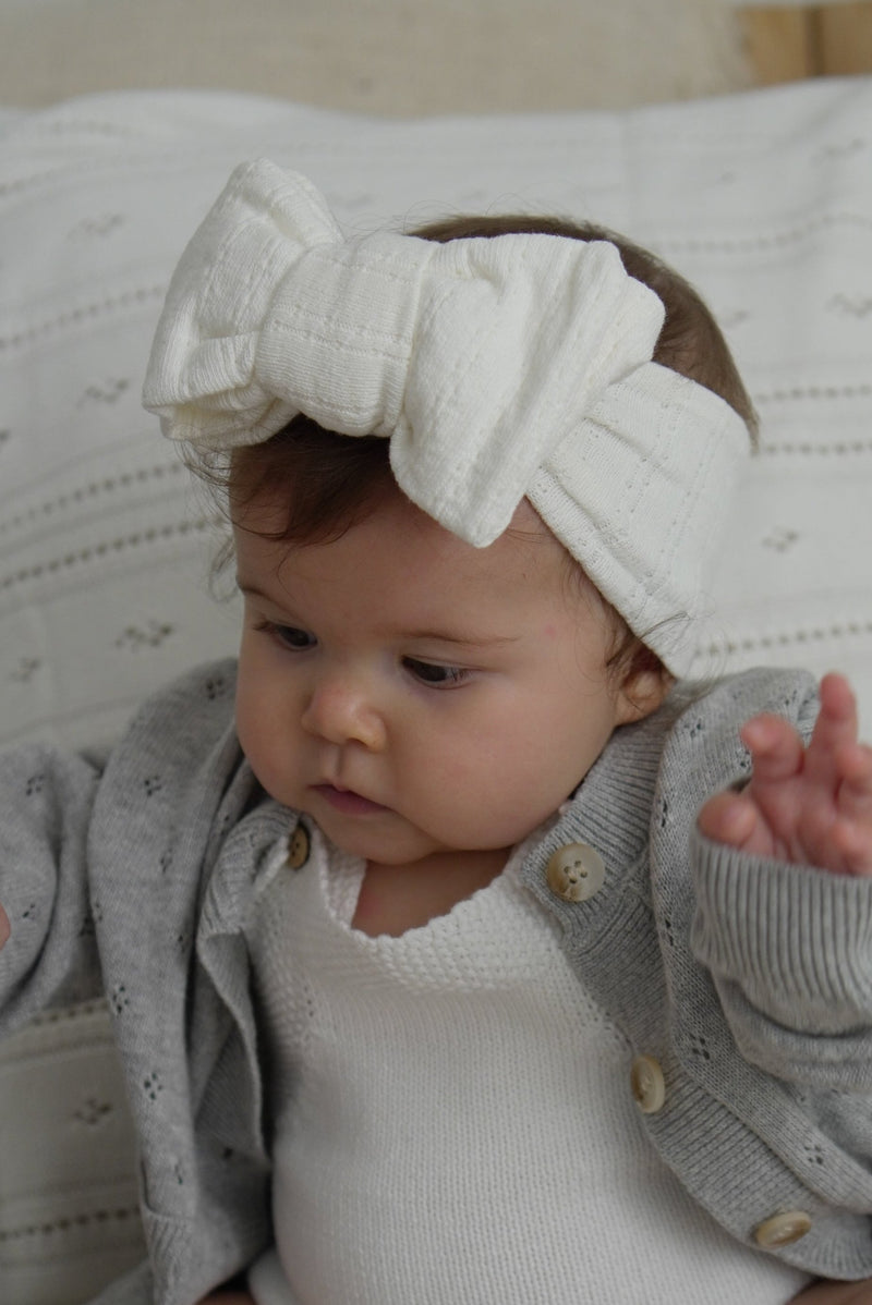 Luna + Luca Knit Bow Headband - Off-White