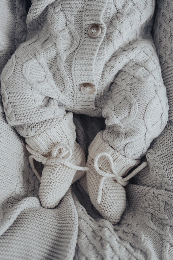 Luna + Luca Organic Booties - Cream