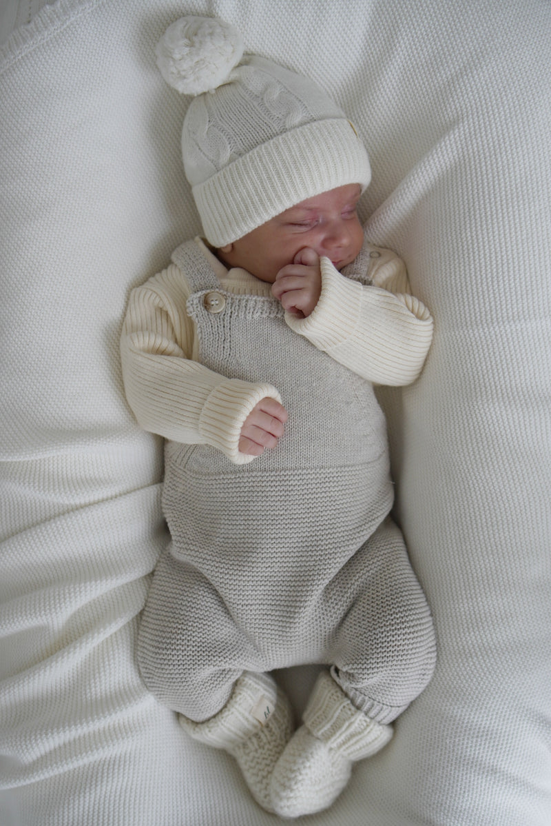 Luna + Luca Natural Knit Overalls