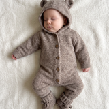 Cozy Bear Jumpsuit - Bear Brown