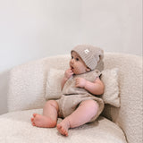 Luna + Luca Cable Knit Summer Romper - Heather Beige