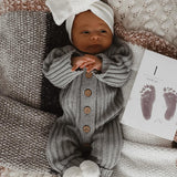 Little B's Chunky Rib Baby Jumpsuit - Heather Gray