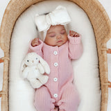 Classic Chunky Knit Jumpsuit - Powder Pink