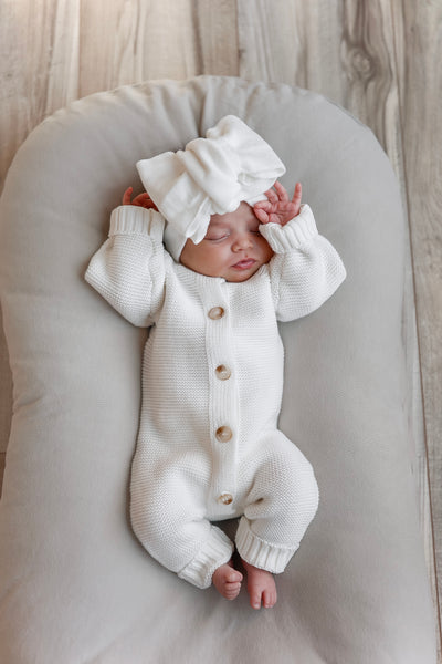 Luna + Luca Classic Purl Knit Jumpsuit - White