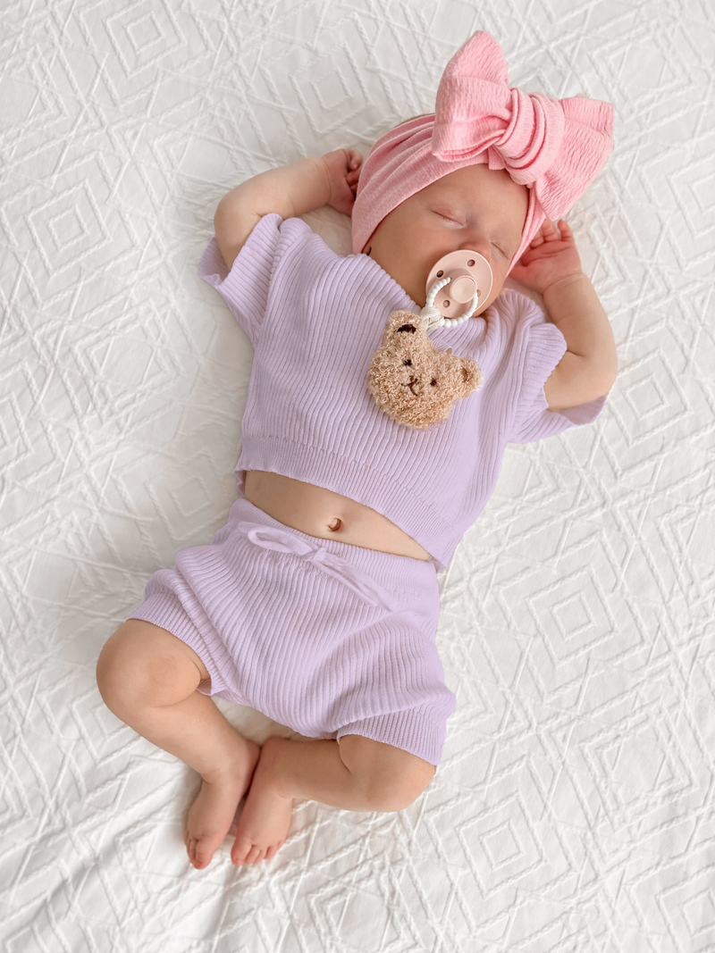 Little B's Ribbed 2-Piece Set - Violet