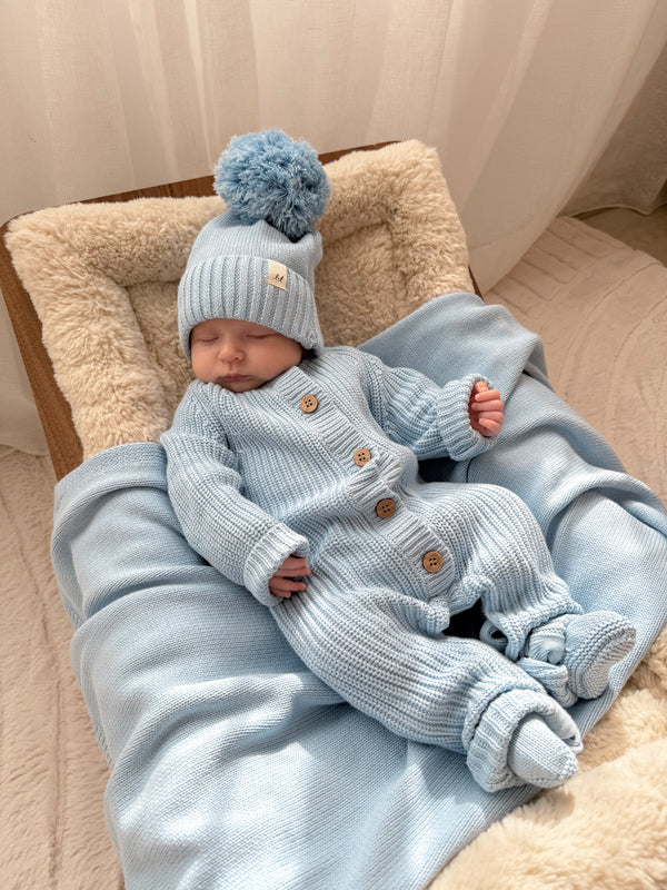 Classic Baby Blanket - Powder Blue
