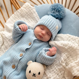Classic Chunky Knit Jumpsuit - Powder Blue