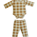 Western Gingham Bodysuit + Pant Set