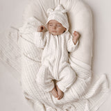 Luna + Luca Cable Knit Baby Blanket - White