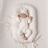 Luna + Luca Cable Knit Baby Blanket - White